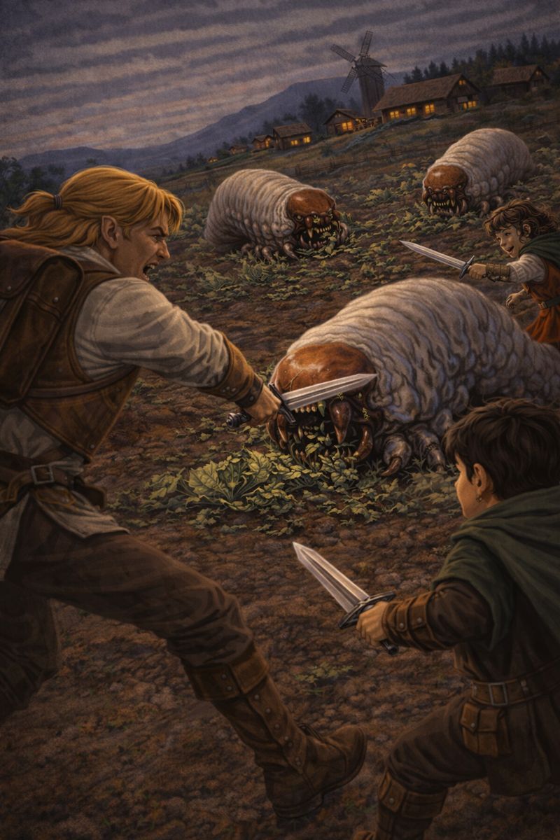 Бой с личинками на ферме у Сильверимуна